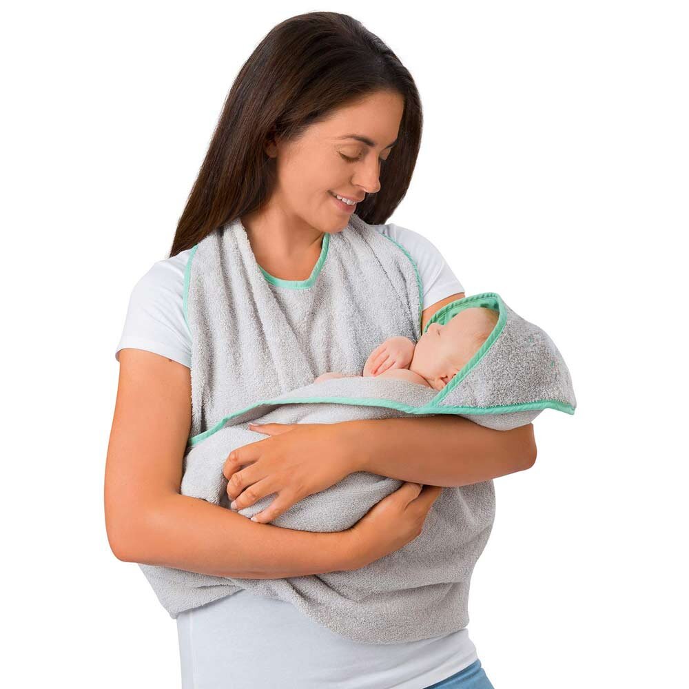 Clevamama Prosop de baie pentru bebelus si mama grey