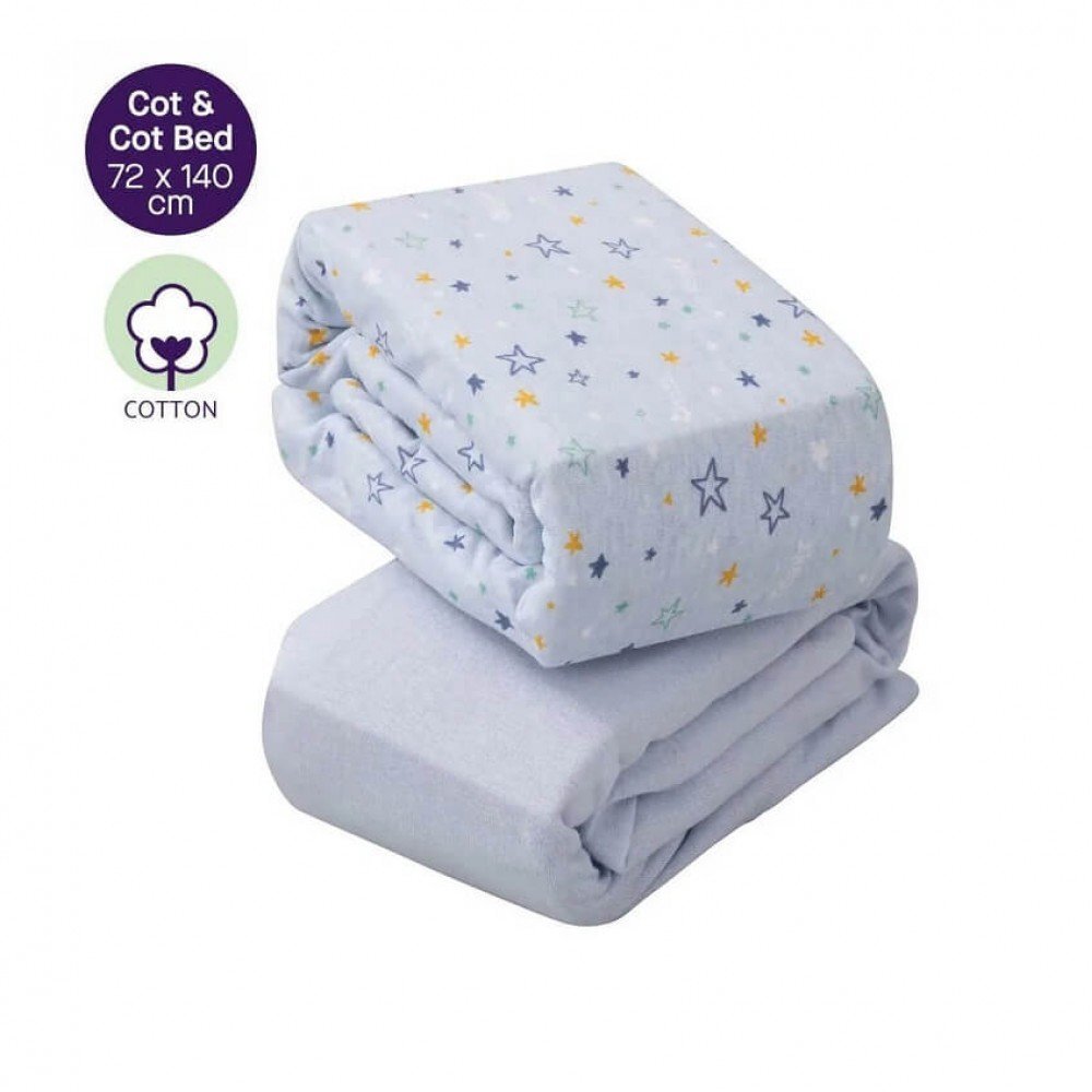 Clevamama Set 2 cearceafuri blue cu elastic 140 x 70 cm