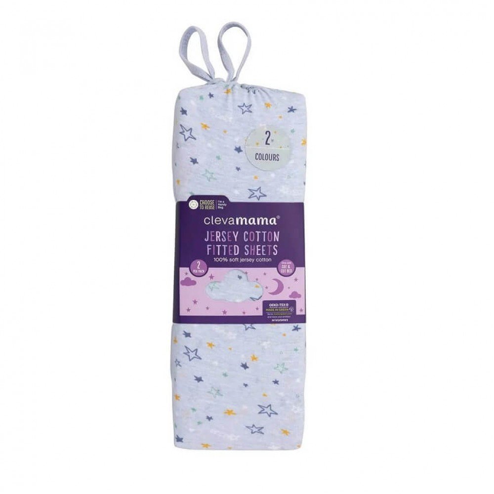 Clevamama Set 2 cearceafuri blue cu elastic 140 x 70 cm