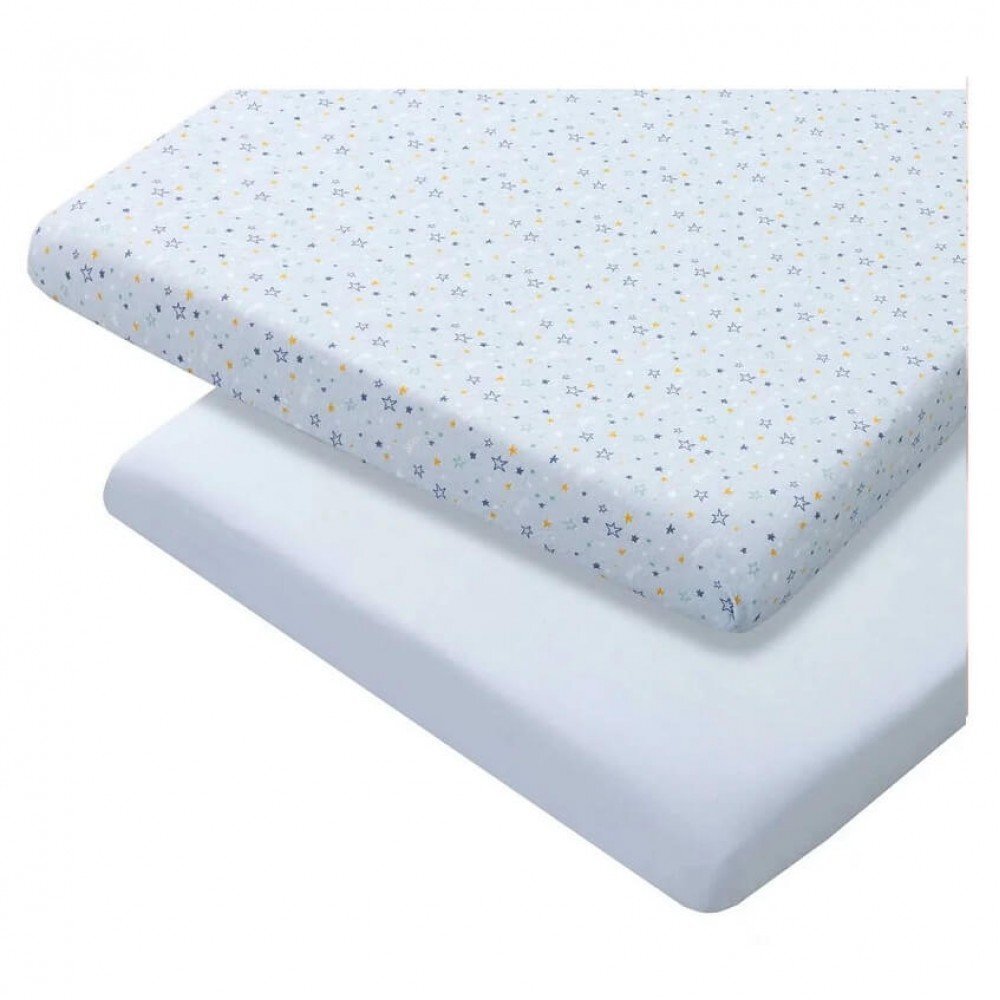 Clevamama Set 2 cearceafuri blue cu elastic 140 x 70 cm