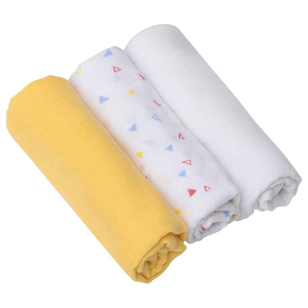 Clevamama Set 3 paturici de muselina galben 3541
