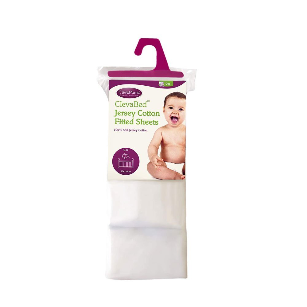 Clevamama Set cearceaf cu elastic 120cm x 60cm alb
