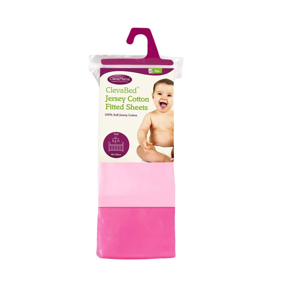 Clevamama Set cearceaf cu elastic 120cm x 60cm roz