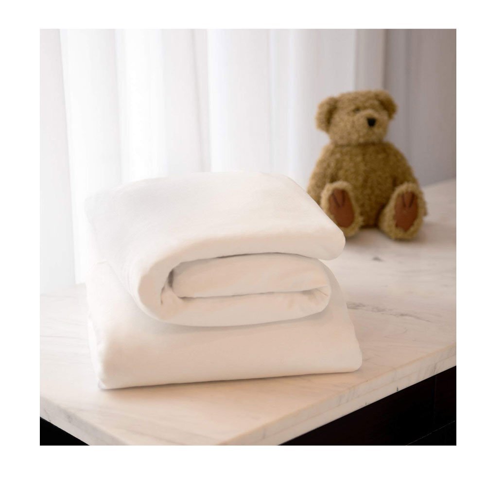 Clevamama Set cearceaf cu elastic 140 cm x 70 cm alb