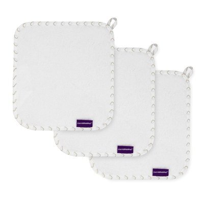 Clevamama Set de 3 prosopele din bambus alb-gri 3537
