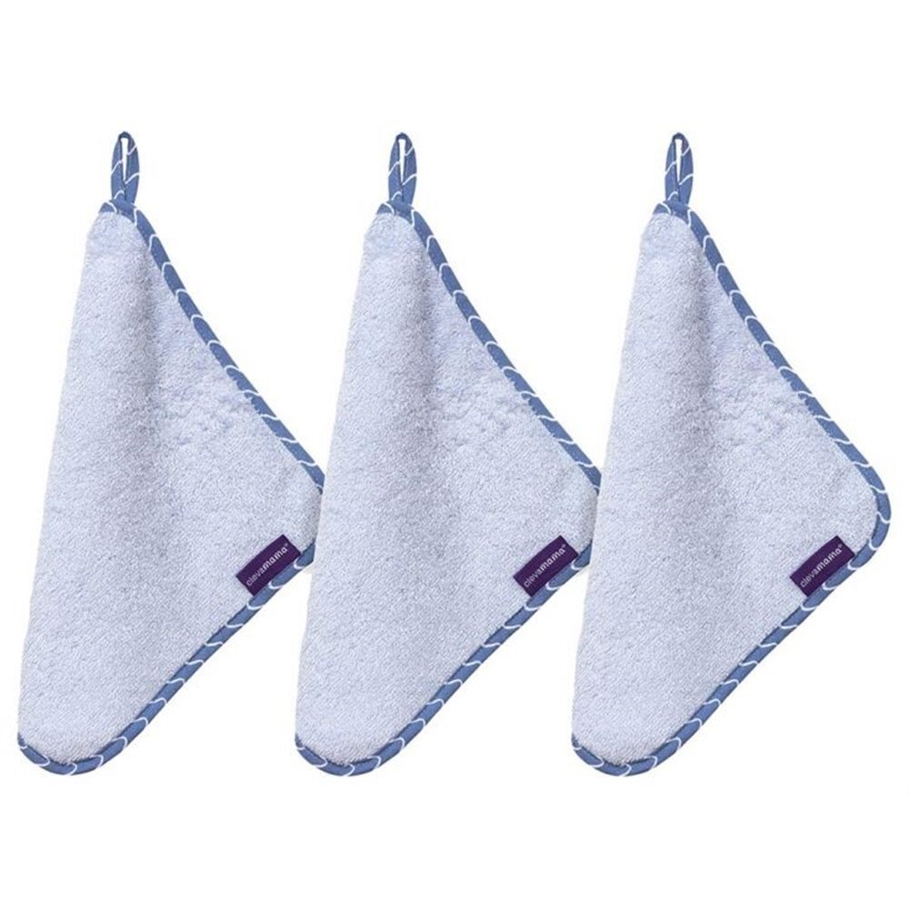 Clevamama Set de 3 prosopele din bambus albastru 3536