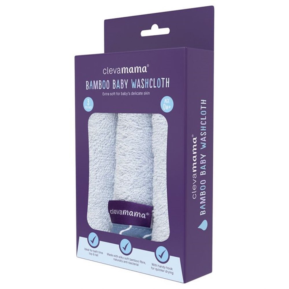 Clevamama Set de 3 prosopele din bambus albastru 3536