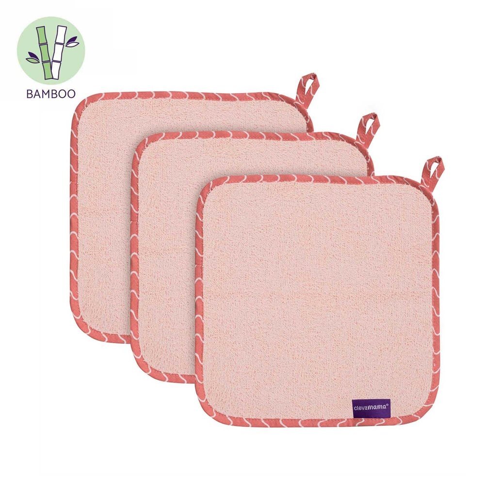 Clevamama Set de 3 prosopele din bambus Roz 3535