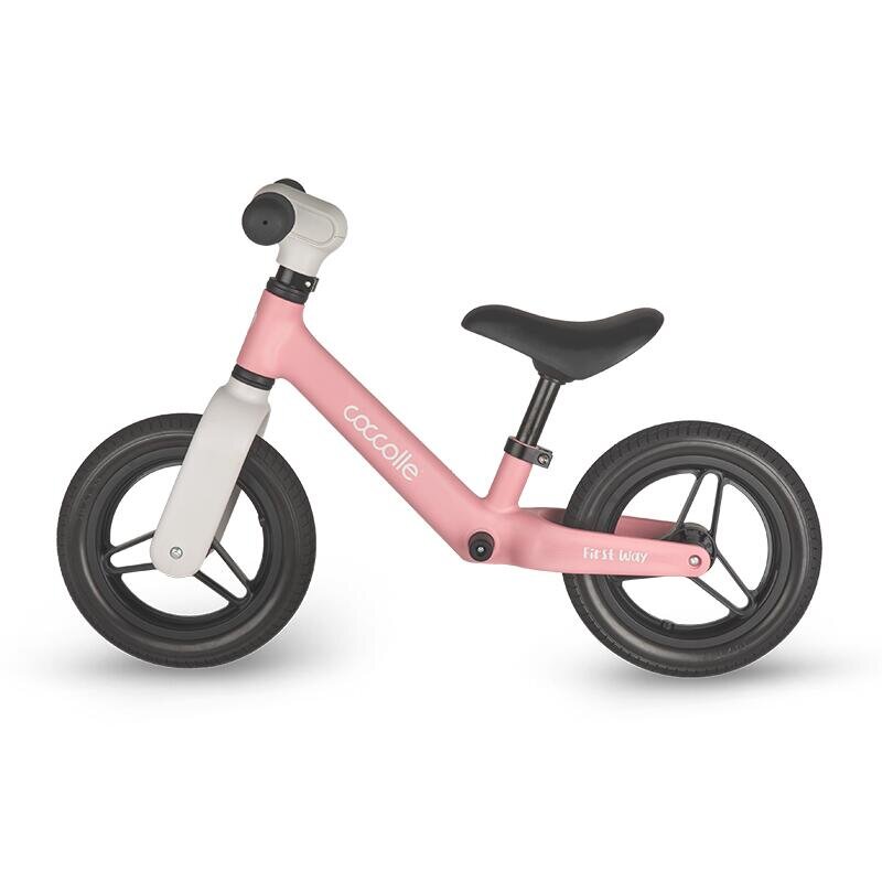 COCCOLLE Bicicleta fara pedale First Way Blush Pink 2-6 ani Roti 10 inch din PU Ghidon reglabil Greutate admisa 30 kg Sa Reglabila