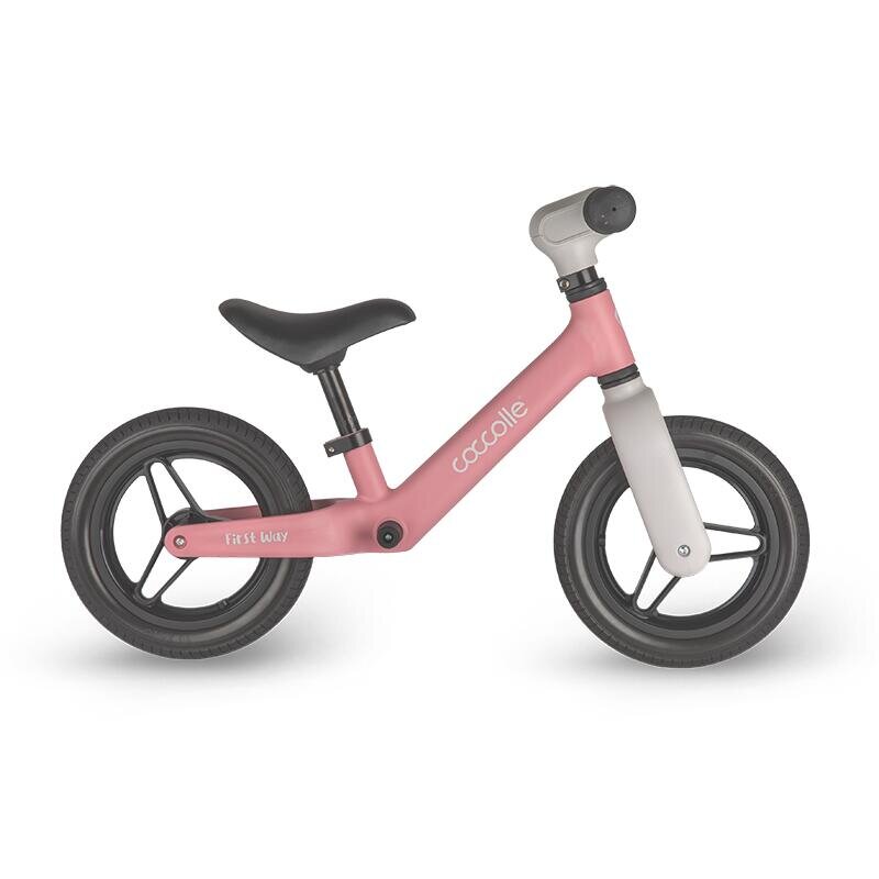 COCCOLLE Bicicleta fara pedale First Way Blush Pink 2-6 ani Roti 10 inch din PU Ghidon reglabil Greutate admisa 30 kg Sa Reglabila