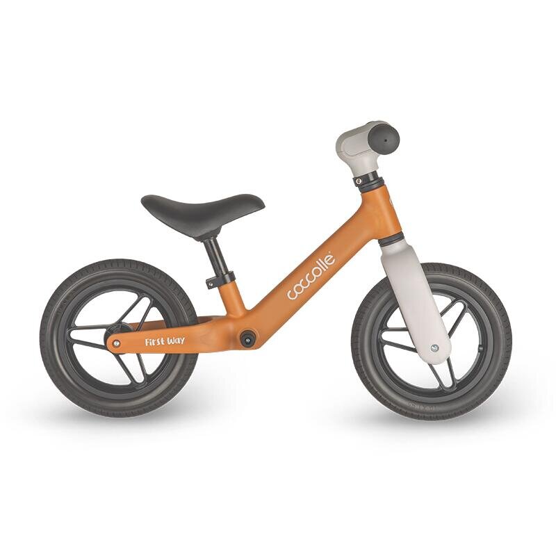COCCOLLE Bicicleta fara pedale First Way Cookie Beige 2-6 ani Roti 10 inch din PU Ghidon reglabil Greutate admisa 30 kg Sa Reglabila