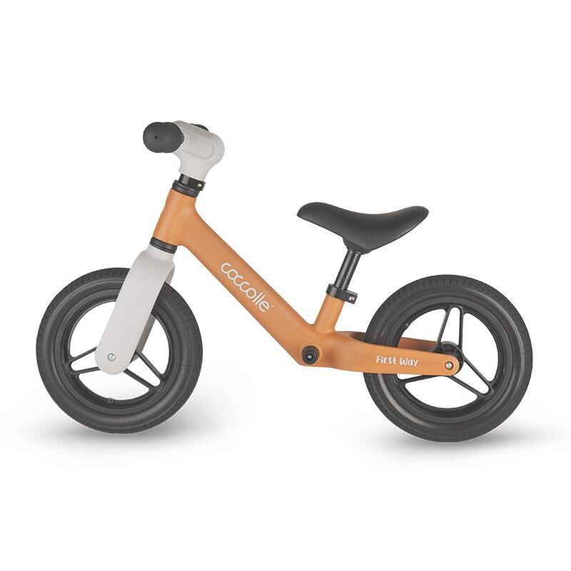 COCCOLLE Bicicleta fara pedale First Way Cookie Beige 2-6 ani Roti 10 inch din PU Ghidon reglabil Greutate admisa 30 kg Sa Reglabila