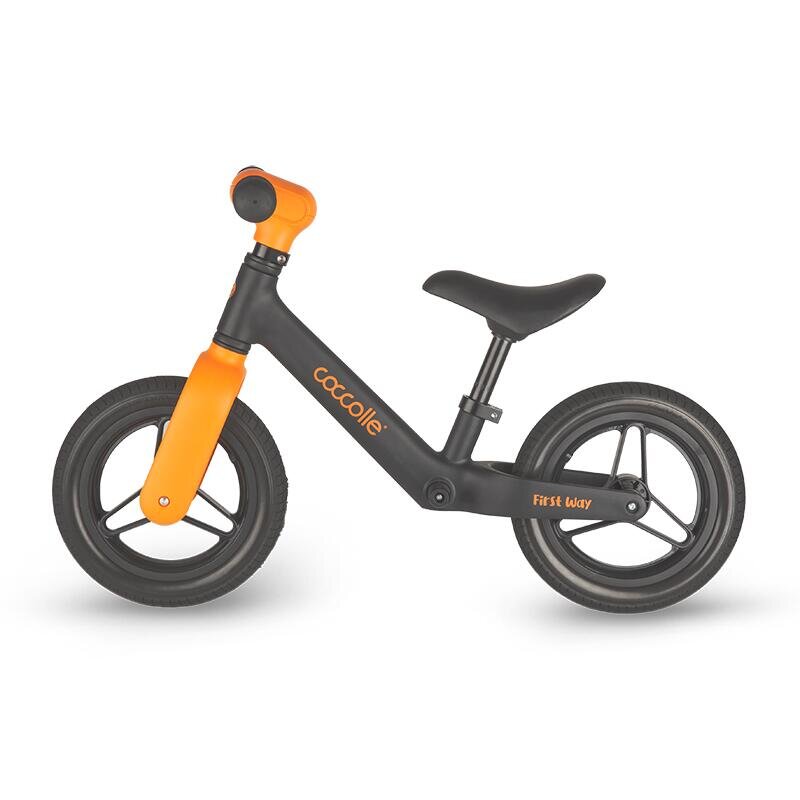 COCCOLLE Bicicleta fara pedale First Way Orange Shadow 2-6 ani Roti 10 inch din PU Ghidon reglabil Greutate admisa 30 kg Sa Reglabila
