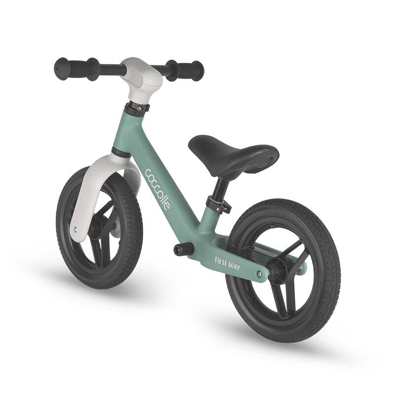 COCCOLLE Bicicleta fara pedale First Way Summer Mint 2-6 ani Roti 10 inch din PU Ghidon reglabil Greutate admisa 30 kg Sa Reglabila
