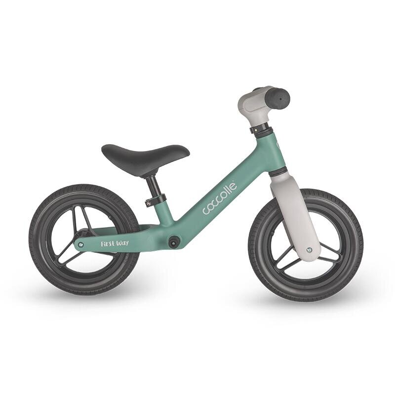 COCCOLLE Bicicleta fara pedale First Way Summer Mint 2-6 ani Roti 10 inch din PU Ghidon reglabil Greutate admisa 30 kg Sa Reglabila