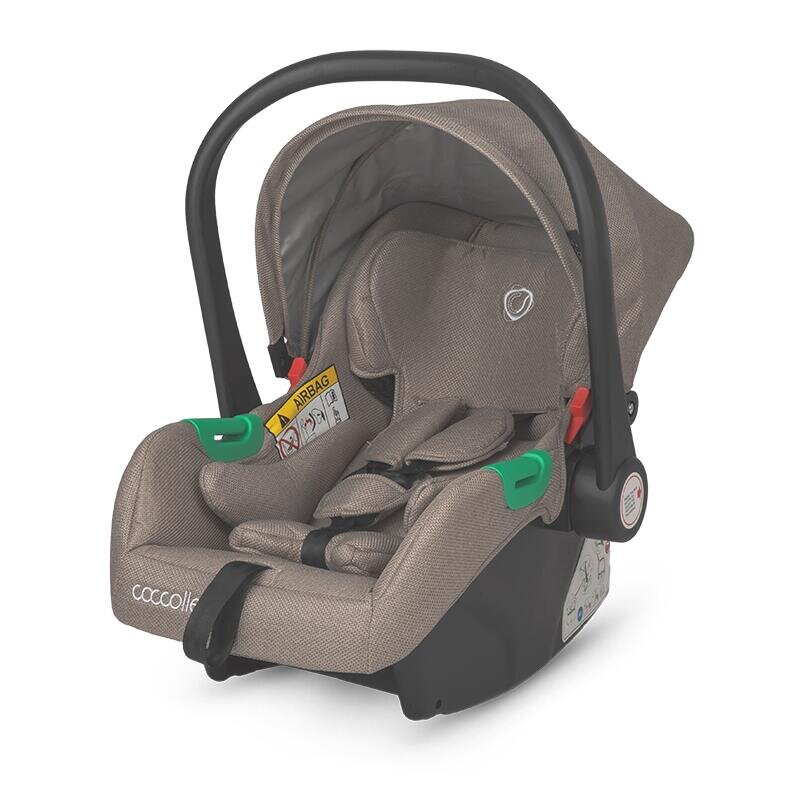 COCCOLLE Carucior 3in1 cu landou transformabil Ago Cadru aluminiu Pliabil Roti cauciuc Piesa reversibila Copertina XXL Husa picioruse si ploaie Plasa insecte Suport biberon Salteluta landou Scoica auto certificata R