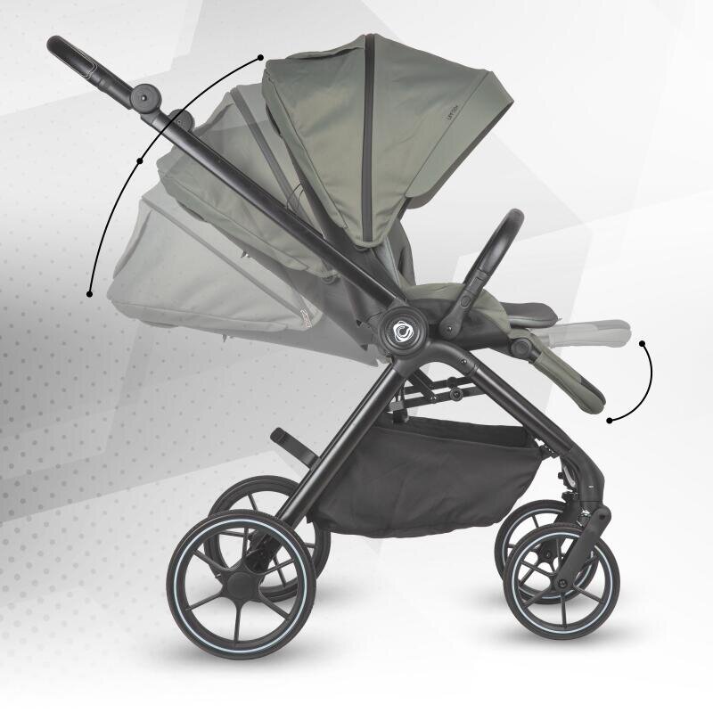 COCCOLLE Carucior modular 4 in 1 pentru copii Serry Moss Green cu Scoica auto iSize Knox Black si Baza isofix iSize Knox