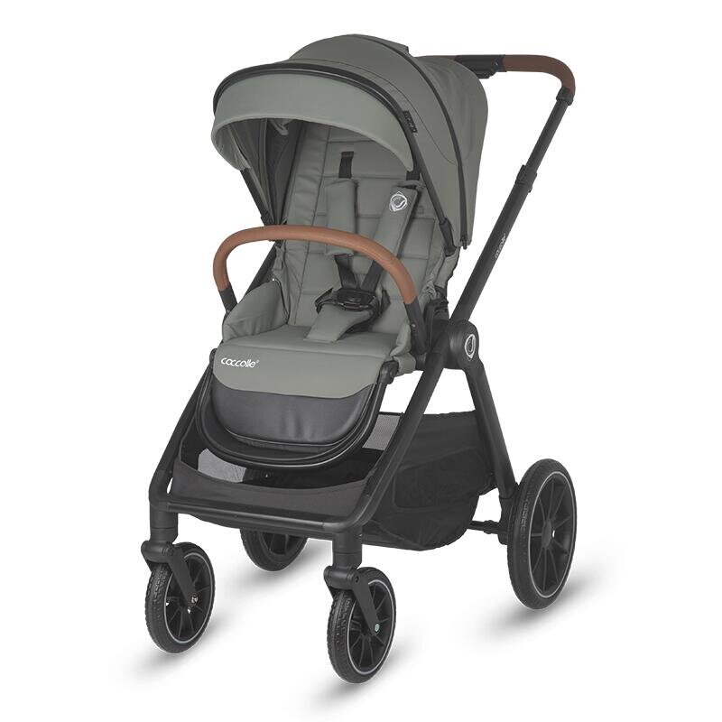 COCCOLLE Carucior pentru copii Aspen Moss Green modular 4 in 1 cu scoica auto iSize Knox Black si baza isofix iSize Knox