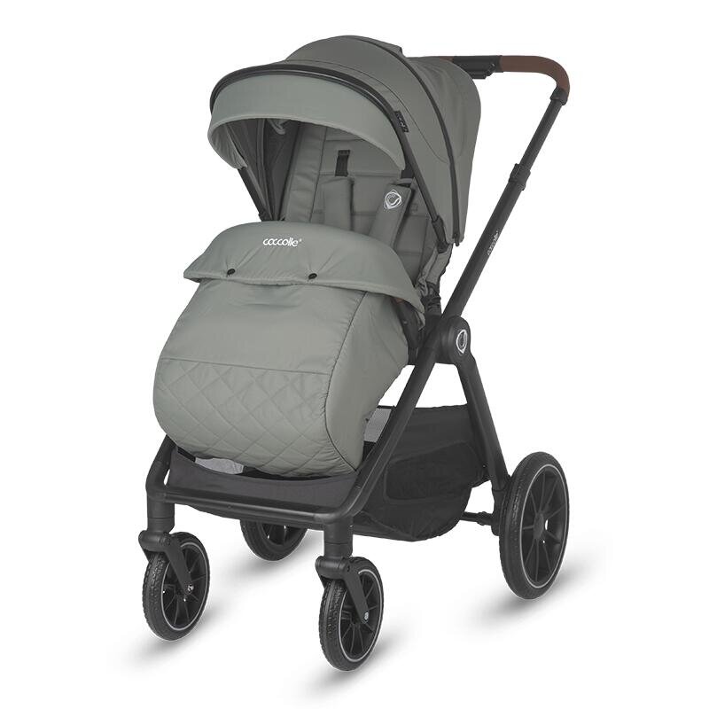 COCCOLLE Carucior pentru copii Aspen Moss Green modular 4 in 1 cu scoica auto iSize Knox Black si baza isofix iSize Knox