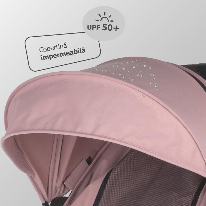 COCCOLLE Carucior sport autofold Melia Blush Rose cadru aluminiu anodizat Copertina XXL cu protectie UV 50+ pozitie verticala dupa pliere certificat pana la 22 kg