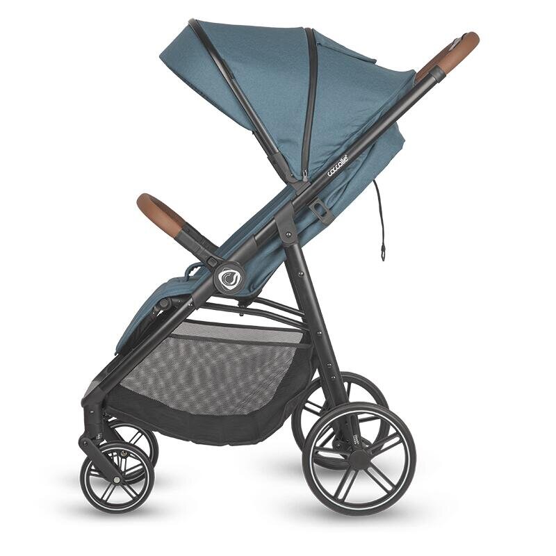 COCCOLLE Carucior sport Finley cu pliere automata pozitie de somn roti detasabile spatar reglabil centura de siguranta in 5 puncte extensibila cu ventilatie husa picioruse sarcina maxima 22 kg Ocean Blue