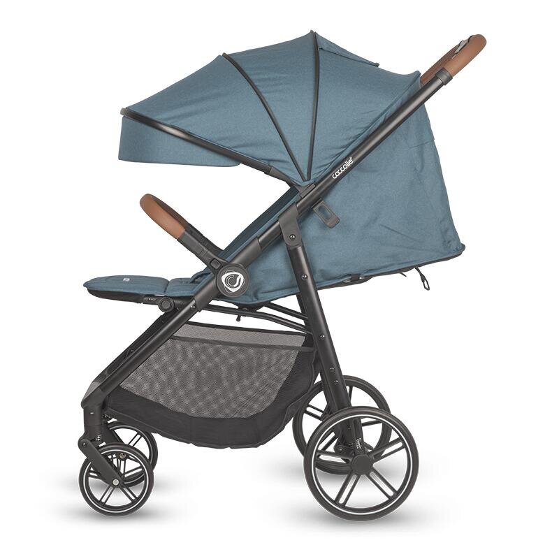 COCCOLLE Carucior sport Finley cu pliere automata pozitie de somn roti detasabile spatar reglabil centura de siguranta in 5 puncte extensibila cu ventilatie husa picioruse sarcina maxima 22 kg Ocean Blue