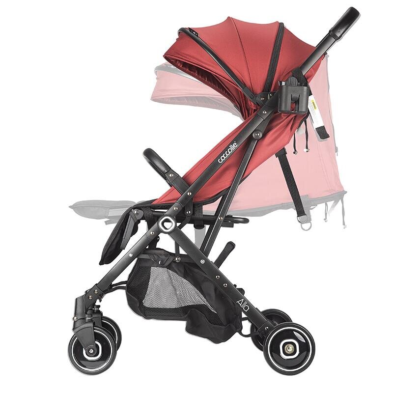 COCCOLLE Carucior sport tip troller Alla Pliere cu o singura mana Cadru aluminiu Copertina cu parasolar si sectiune mesh Spatar reglabil Cos cumparaturi Bara protectie Centuri in 5 puncte Suport pahar Greutate 5.6 kg