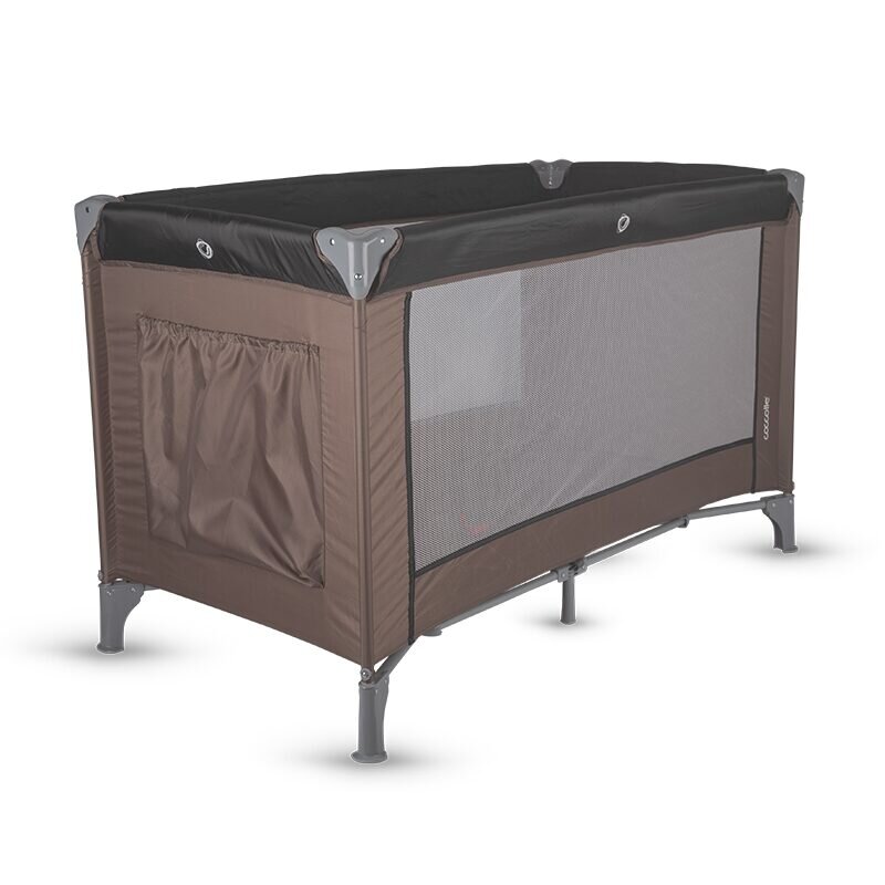 COCCOLLE Patut pliabil cu un singur nivel de inaltime Notte Geanta transport inclusa Dimenisune interioara 120x60 cm Ideal pentru calatorii Foarte compact la pliere Dessert Taupe