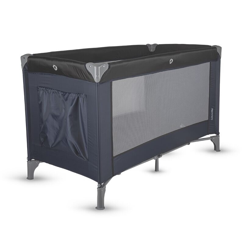 COCCOLLE Patut pliabil cu un singur nivel de inaltime Notte Geanta transport inclusa Dimenisune interioara 120x60 cm Ideal pentru calatorii Foarte compact la pliere Jet Black