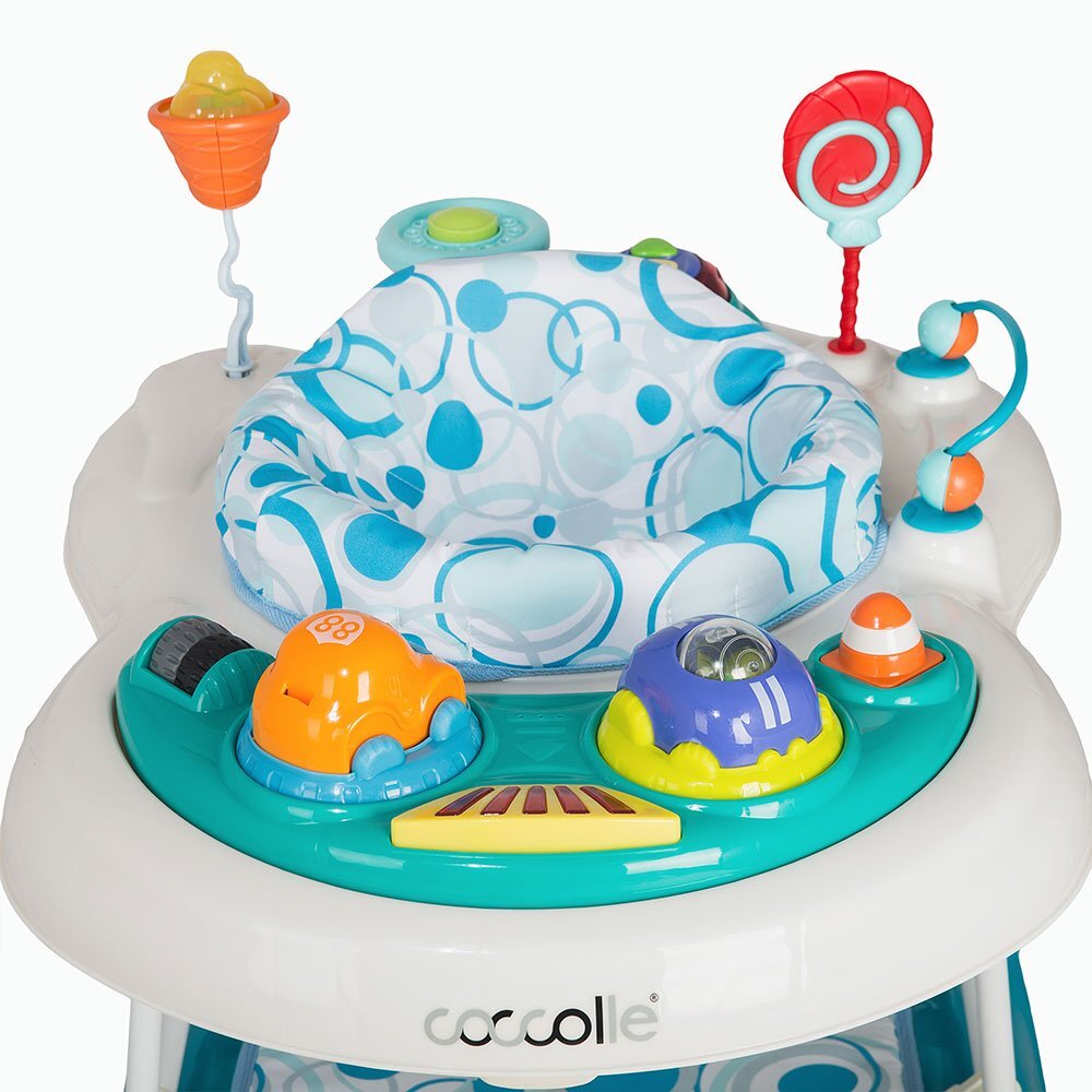 COCCOLLE Premergator cu balansoar si scaun rotativ Inizio Albastru