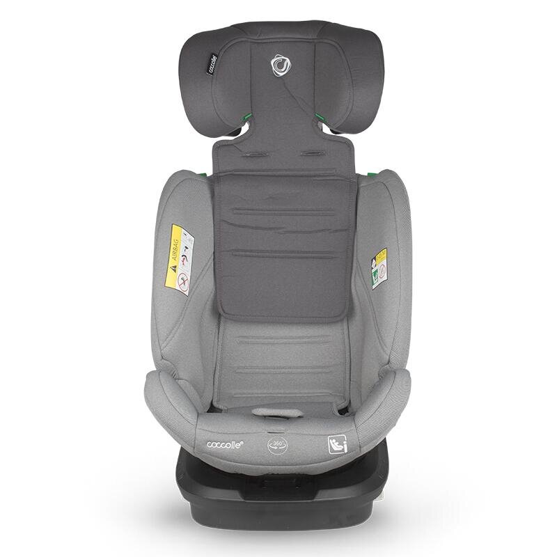 COCCOLLE Scaun auto cu Isofix Nyota Moonlit Grey 40-150 cm i-Size 4 pozitii inclinare Rotire 360 cu o singura mana Tetiera reglabila Husa detasabila Sistem antibasculare Top Tether Pozitie somn 0-12 ani