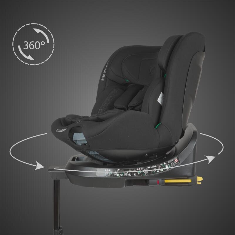 COCCOLLE Scaun auto iSize 40-150 cm Ario Midnight Black cu sistem isofix picior de fixare rotatie 360