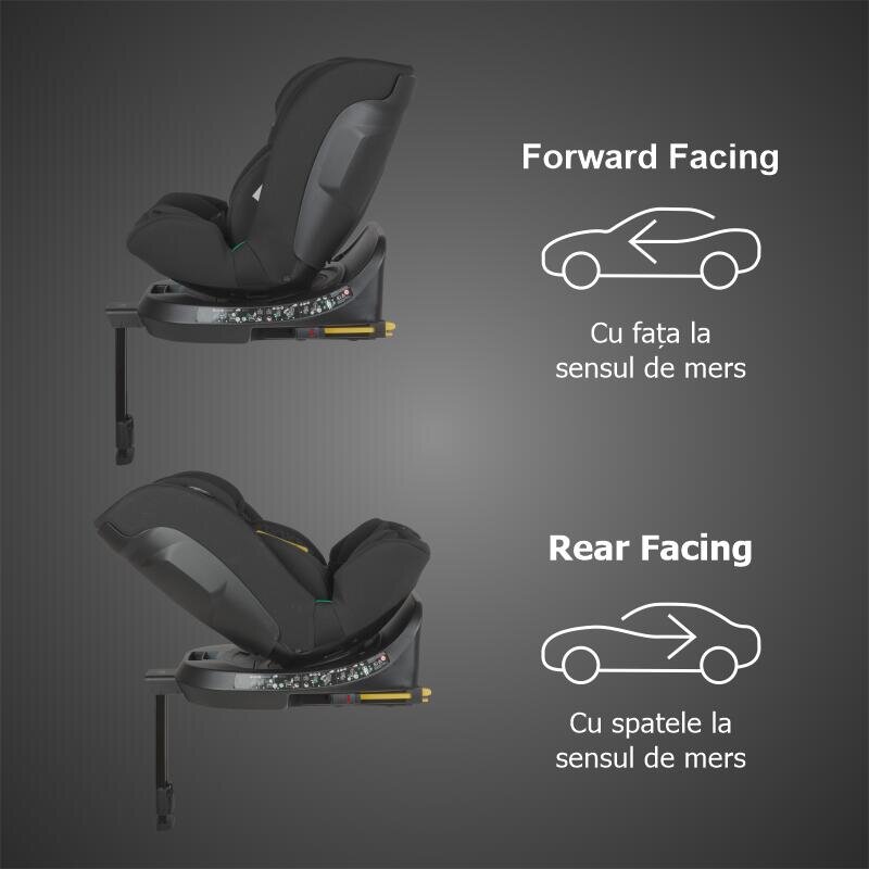 COCCOLLE Scaun auto iSize 40-150 cm Ario Midnight Black cu sistem isofix picior de fixare rotatie 360