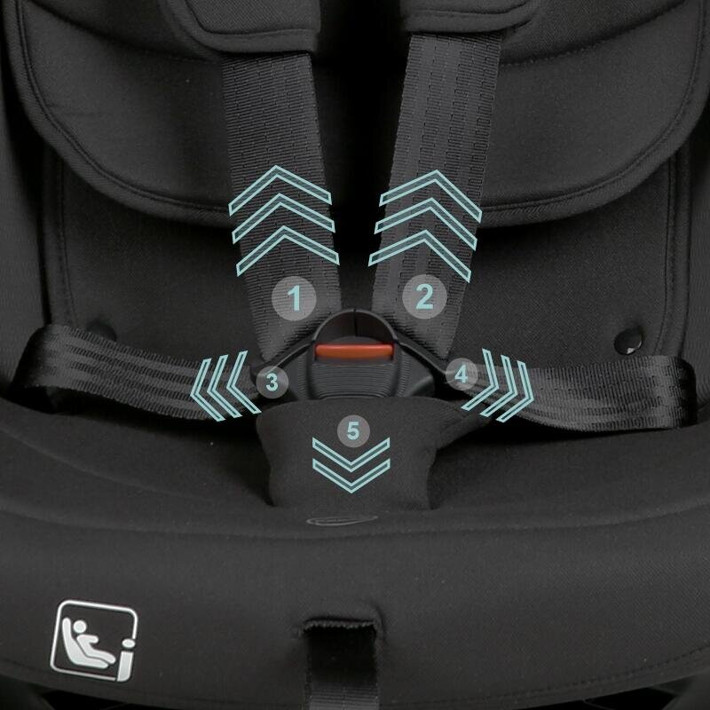 COCCOLLE Scaun auto iSize 40-150 cm Nobi Diamond Black cu Isofix pozitie somn Tetiera reglabila Rotativ Insert nou nascut
