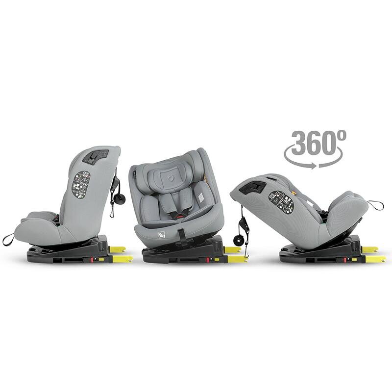 COCCOLLE Scaun auto iSize 40-150 cm Nobi Misty Grey cu Isofix pozitie somn Tetiera reglabila Rotativ Insert nou nascut