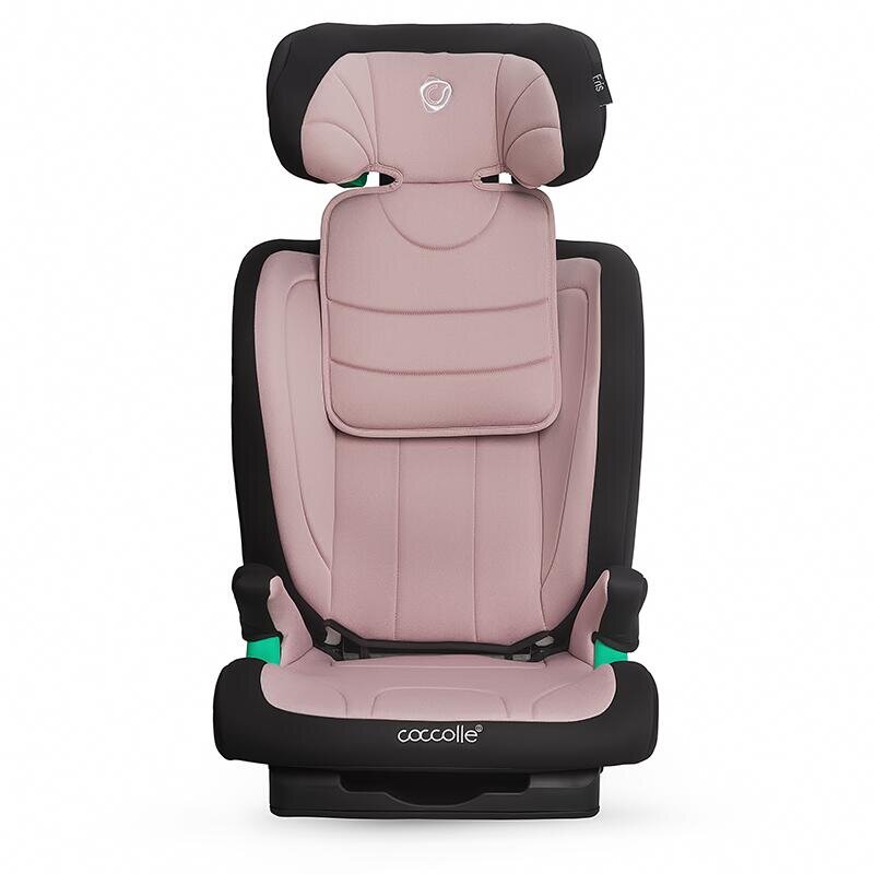COCCOLLE Scaun auto iSize Isofix Eris 100-150 cm Tetiera si spatar reglabile Pozitie somn junior Cotiere confortabile Omologat R129 Bare isofix reglabile Dessert Rose