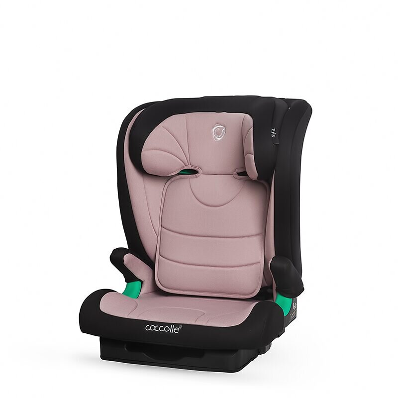 COCCOLLE Scaun auto iSize Isofix Eris 100-150 cm Tetiera si spatar reglabile Pozitie somn junior Cotiere confortabile Omologat R129 Bare isofix reglabile Dessert Rose