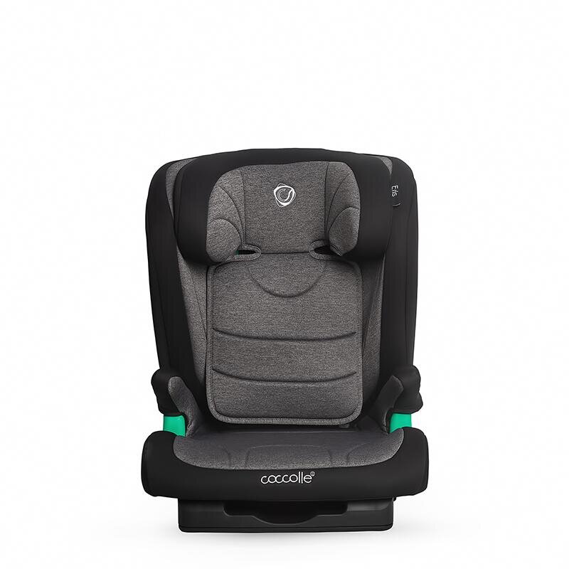 COCCOLLE Scaun auto iSize Isofix Eris 100-150 cm Tetiera si spatar reglabile Pozitie somn junior Cotiere confortabile Omologat R129 Bare isofix reglabile Greystone