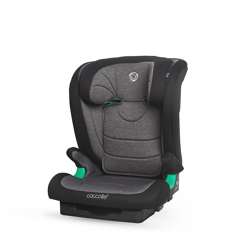 COCCOLLE Scaun auto iSize Isofix Eris 100-150 cm Tetiera si spatar reglabile Pozitie somn junior Cotiere confortabile Omologat R129 Bare isofix reglabile Greystone