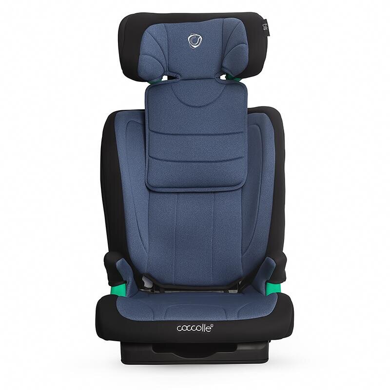 COCCOLLE Scaun auto iSize Isofix Eris 100-150 cm Tetiera si spatar reglabile Pozitie somn junior Cotiere confortabile Omologat R129 Bare isofix reglabile Rock Blue