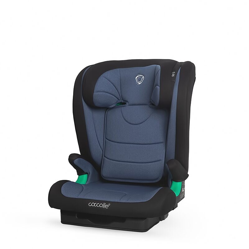 COCCOLLE Scaun auto iSize Isofix Eris 100-150 cm Tetiera si spatar reglabile Pozitie somn junior Cotiere confortabile Omologat R129 Bare isofix reglabile Rock Blue