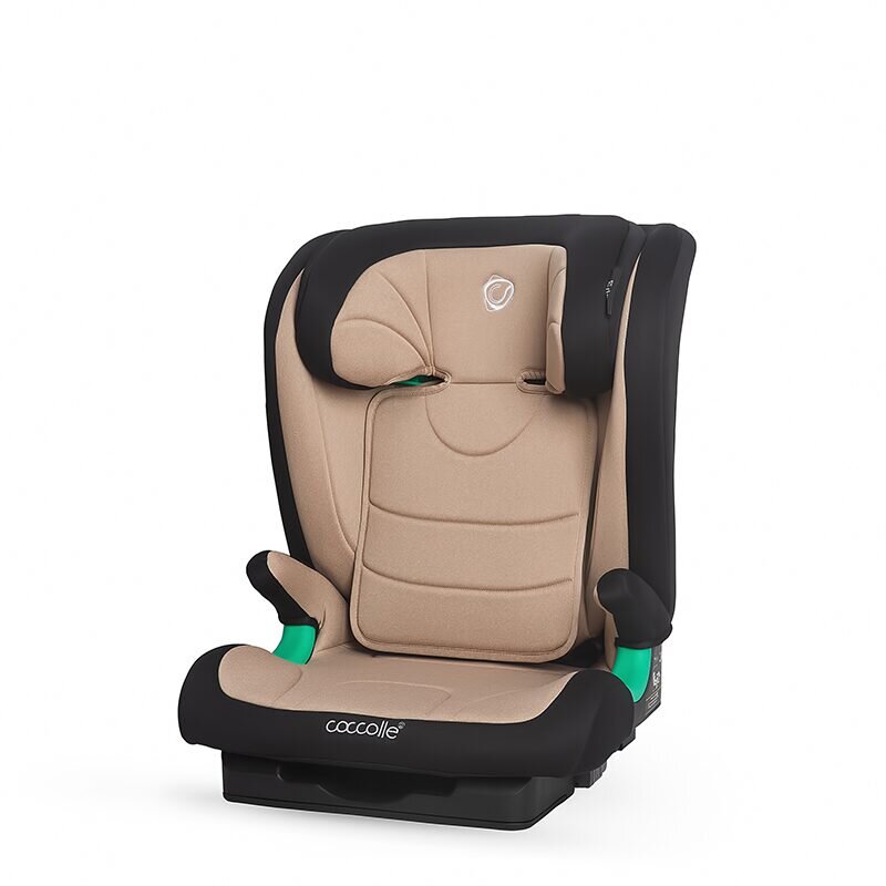 COCCOLLE Scaun auto iSize Isofix Eris 100-150 cm Tetiera si spatar reglabile Pozitie somn junior Cotiere confortabile Omologat R129 Bare isofix reglabile Sand Beige
