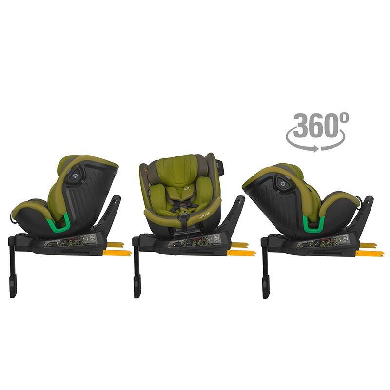 COCCOLLE Scaun auto iSize Mago Olive Khaki 40-150 cm isofix picior de fixare rotire 360 grade tetiera reglabila