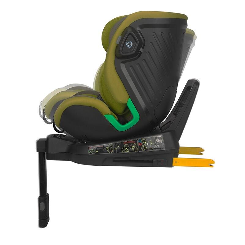 COCCOLLE Scaun auto iSize Mago Olive Khaki 40-150 cm isofix picior de fixare rotire 360 grade tetiera reglabila