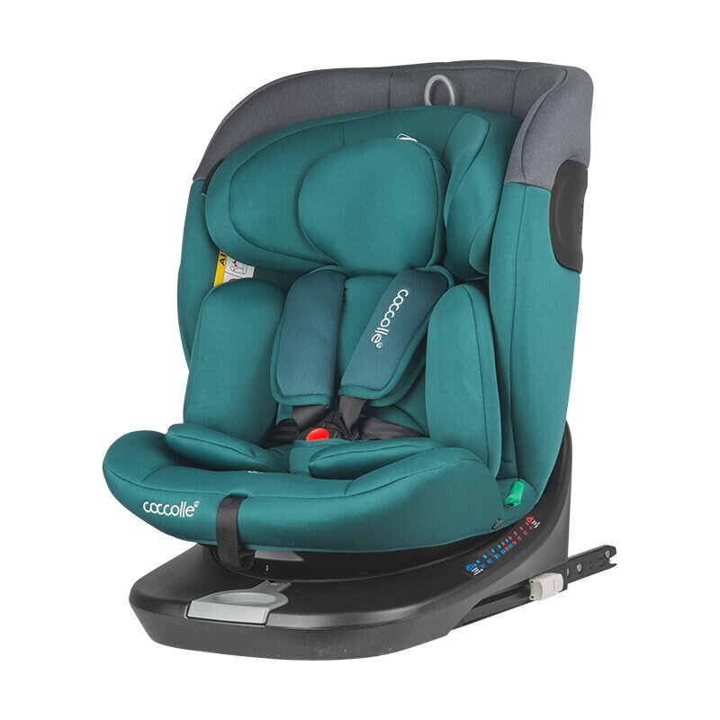 COCCOLLE Scaun auto rotativ cu Isofix Atira iSize R129 pentru copii de 40-150 cm sau 0-36 kg Top Tether Centuri in 5 puncte Pozitie de somn Tetiera reglabila Carcasa ranforsata metalic Cu spuma de memorie in 3 straturi