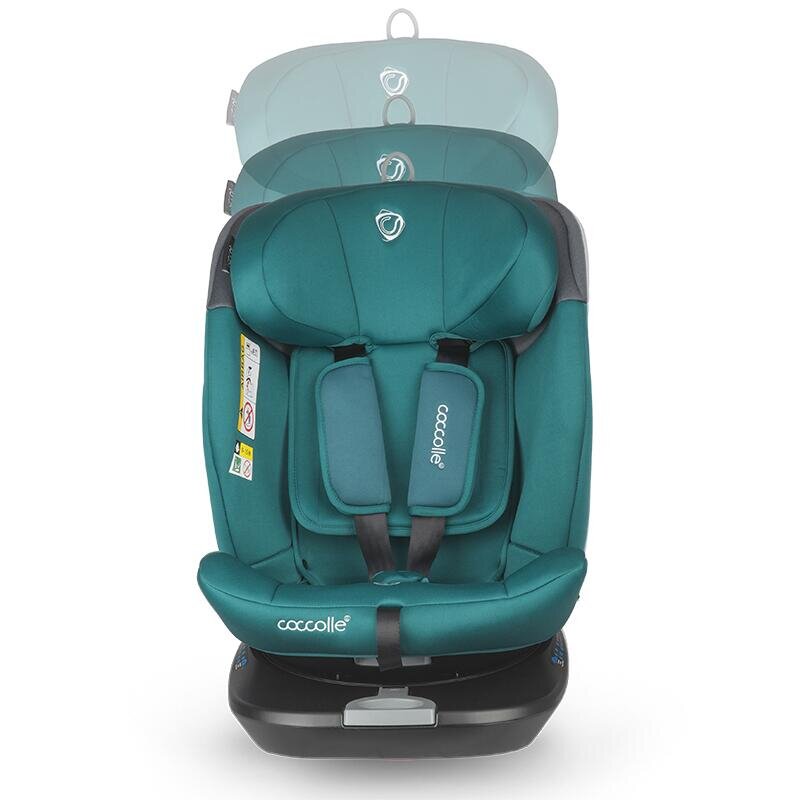 COCCOLLE Scaun auto rotativ cu Isofix Atira iSize R129 pentru copii de 40-150 cm sau 0-36 kg Top Tether Centuri in 5 puncte Pozitie de somn Tetiera reglabila Carcasa ranforsata metalic Cu spuma de memorie in 3 straturi
