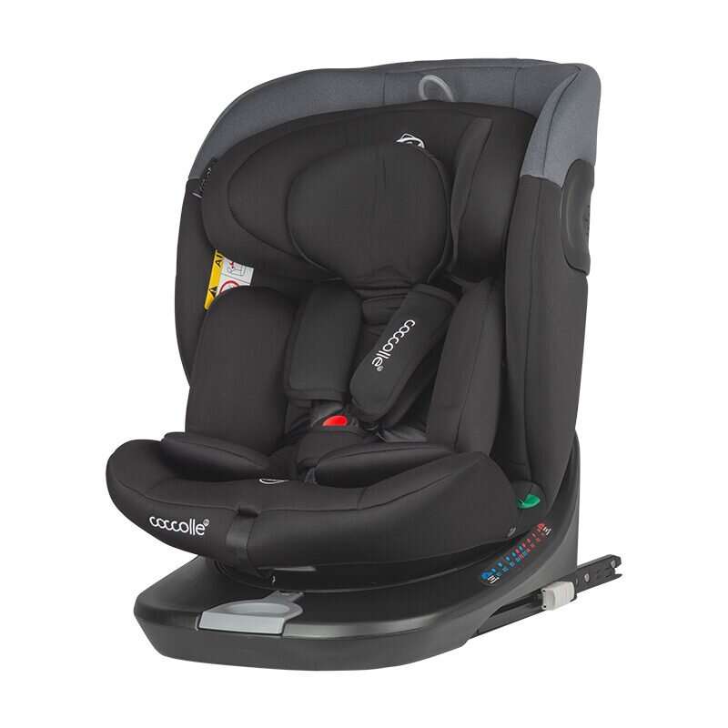 COCCOLLE Scaun auto rotativ cu Isofix Atira iSize R129 pentru copii de 40-150 cm sau 0-36 kg Top Tether Centuri in 5 puncte Pozitie de somn Tetiera reglabila Carcasa ranforsata metalic Cu spuma de memorie in 3 straturi