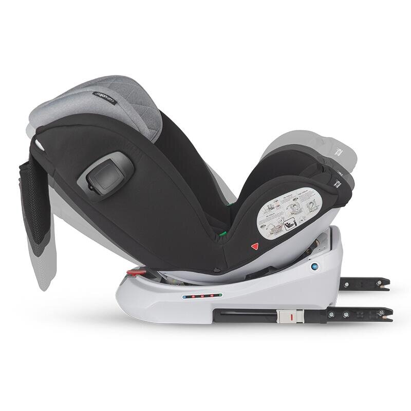 COCCOLLE Scaun auto rotativ cu isofix Lyra Greystone I-size 40-150 cm 0-12 ani omologat R129 Top Tether Pozitie somn Protectie impact lateral