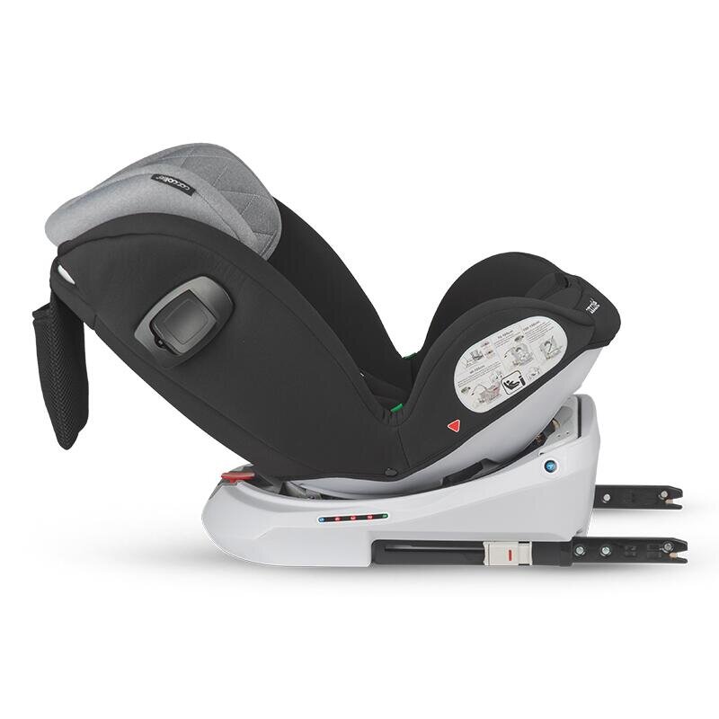COCCOLLE Scaun auto rotativ cu isofix Lyra Greystone I-size 40-150 cm 0-12 ani omologat R129 Top Tether Pozitie somn Protectie impact lateral