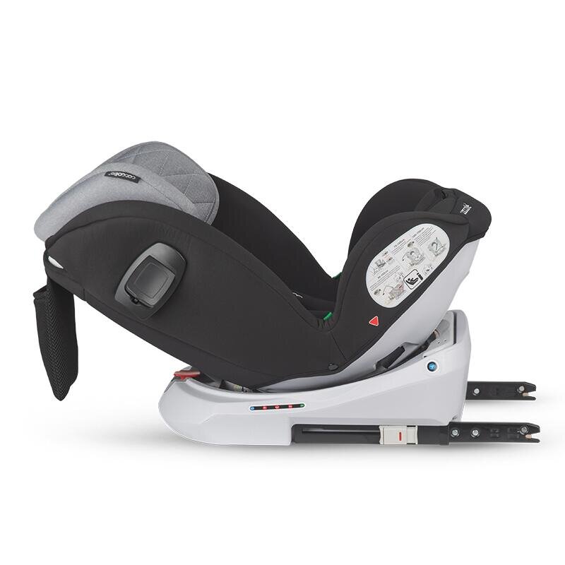 COCCOLLE Scaun auto rotativ cu isofix Lyra Greystone I-size 40-150 cm 0-12 ani omologat R129 Top Tether Pozitie somn Protectie impact lateral